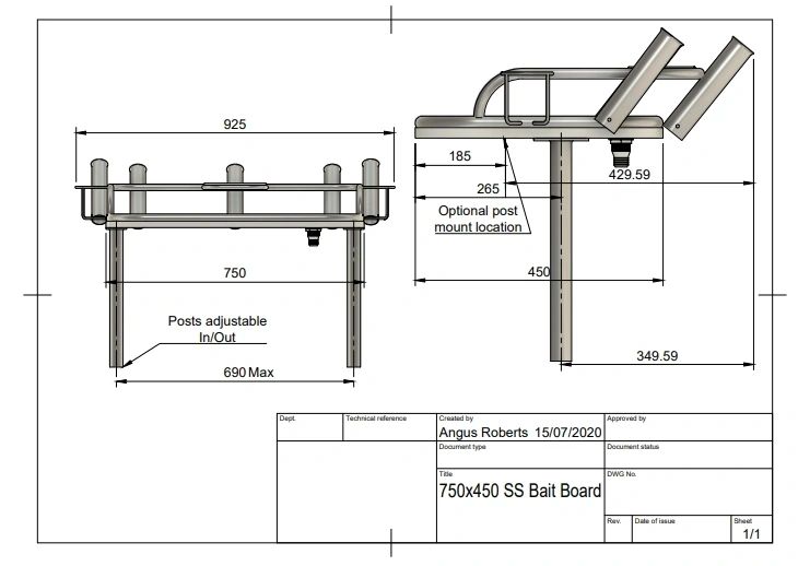 Stainless Steel Bait Board 75x45cm image 14