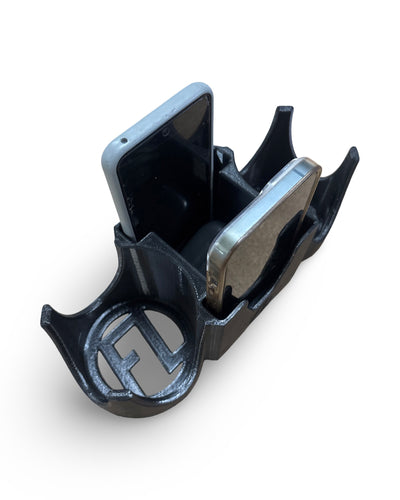 Dual Boat Cup and Phone Holder with Push Lock Puck